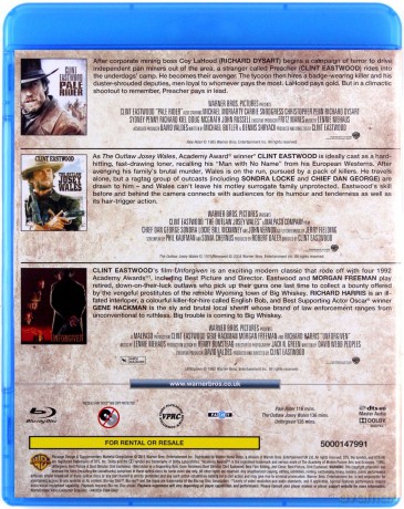 Clint Eastwood Westerns Collection: Pale Rider / Unforgiven / Outlaw Josey Wales (Niesamowity jeździec / Wyjęty spod prawa Josey Wales / Bez przebaczenia) [3xBlu-Ray]