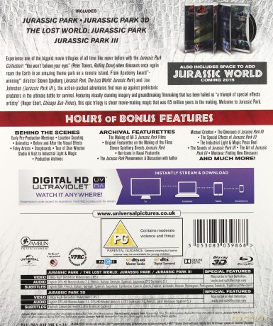 Jurassic Park Premium Collection (Park jurajski / Zaginiony świat: Park jurajski / Park jurajski 3) [3xBlu-Ray]+[Blu-Ray 3D]