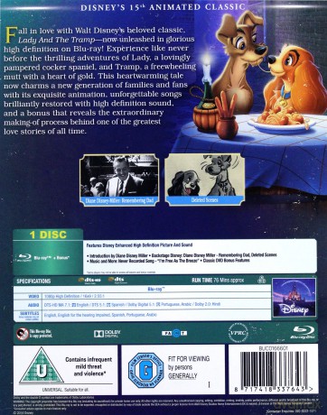 Lady The Tramp (Zakochany kundel) (Disney) [Blu-Ray]