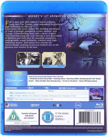 Lady The Tramp (Zakochany kundel) (Disney) [Blu-Ray]