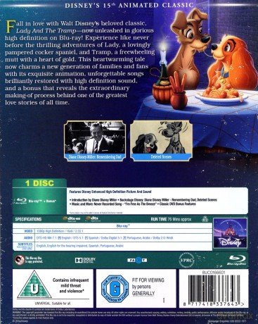 Lady The Tramp (Zakochany kundel) (Disney) [Blu-Ray]