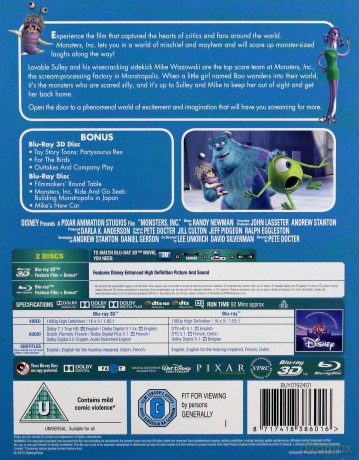 Monsters Inc (Potwory i spółka) (Disney) [Blu-Ray 3D]+[Blu-Ray]