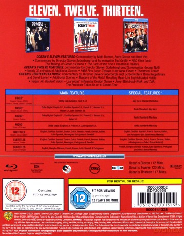 Ocean's Trilogy: Oceans Eleven / Twelve / Thirteen (Ocean's Eleven: Ryzykowna gra / Ocean's Twelve: Dogrywka / Ocean's 13) [3xBlu-Ray]