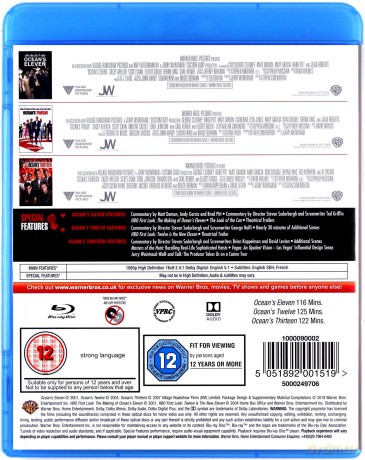Ocean's Trilogy: Oceans Eleven / Twelve / Thirteen (Ocean's Eleven: Ryzykowna gra / Ocean's Twelve: Dogrywka / Ocean's 13) [3xBlu-Ray]