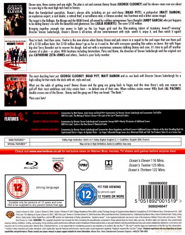 Ocean's Trilogy: Oceans Eleven / Twelve / Thirteen (Ocean's Eleven: Ryzykowna gra / Ocean's Twelve: Dogrywka / Ocean's 13) [3xBlu-Ray]
