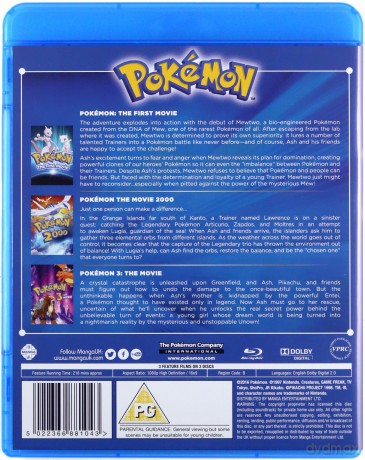 Pokemon Movie Collection (Pokémon: Film pierwszy / Pokémon 2: Uwierz w swoją siłę / Pokémon 3: Zaklęcie Unown) [3xBlu-Ray]