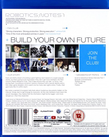 Robotics Notes Part 1 (Episodes 1-11) [Blu-Ray]