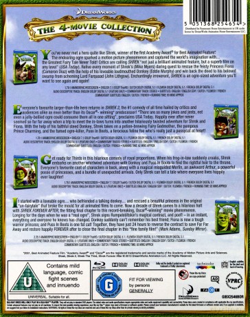 Shrek 1-4 Complete Collection: Shrek / Shrek 2 / Shrek The Third / Shrek: Forever After [BOX] [4xBlu-Ray]