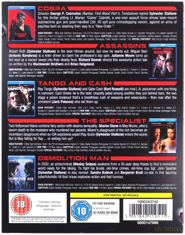 Sylvester Stallone Collection (Cobra / Zabójcy / Tango i Cash / Specjalista / Człowiek demolka) [5xBlu-Ray]