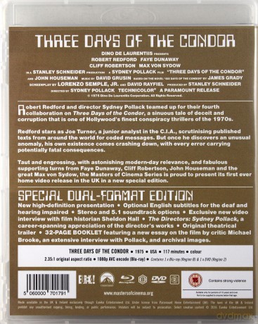 Three Days of the Condor (Trzy dni Kondora) [Blu-Ray]+[DVD]