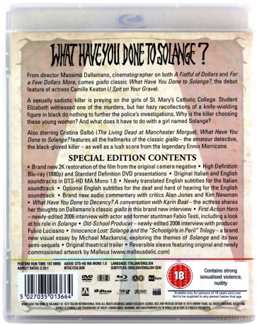 What Have You Done To Solange [Blu-Ray]+[DVD]