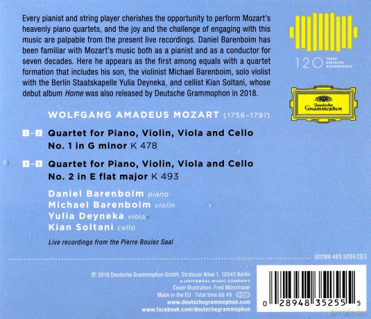 Daniel Barenboim: Mozart Piano Quartets [CD]