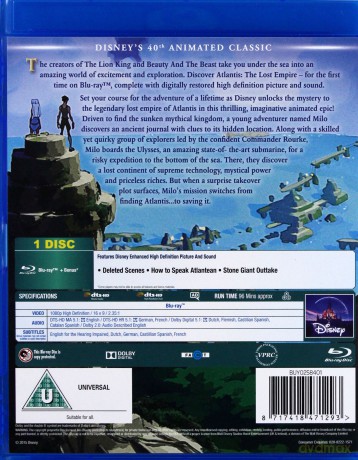 Atlantis The Lost Empire (Atlantyda - zaginiony ląd) (Disney) [Blu-Ray]