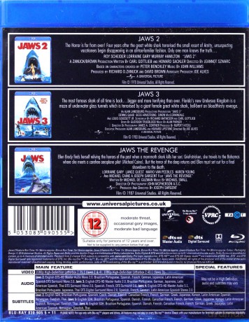Jaws 1-4 (Szczęki 1-4) (Szczęki 2-4) [BOX] (Szczęki 2-4) [3xBlu-Ray]