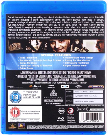 Silence Of The Lambs (Milczenie owiec) [Blu-Ray]