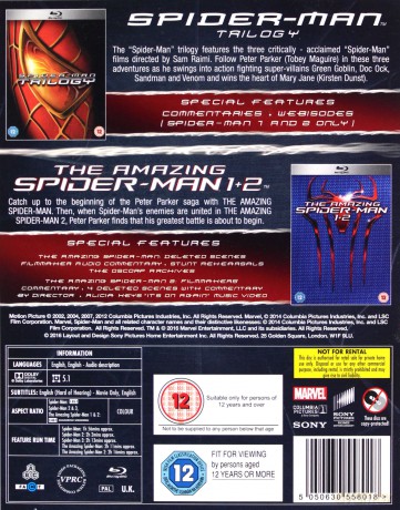 The Spider-Man Complete Five Film Collection: Spider-Man 1-3 / Amazing Spider-Man 1-2 (Spider-Man 1-3 / Niesamowity Spider-Man 1-2) [BOX] (Spider-Man 1-3 / Niesamowity Spider-Man 1-2) [5xBlu-Ray]