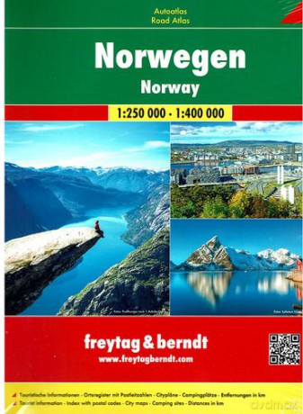 Norwegia atlas fb 1:250 000 - 1:400 000 [KSIĄŻKA]