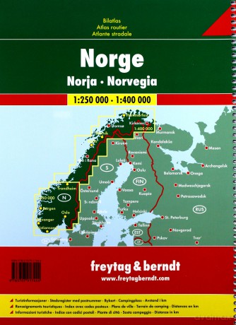 Norwegia atlas fb 1:250 000 - 1:400 000 [KSIĄŻKA]
