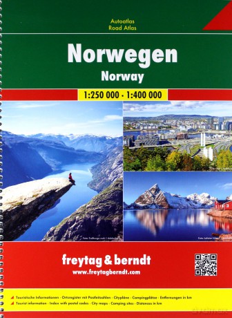 Norwegia atlas fb 1:250 000 - 1:400 000 [KSIĄŻKA]