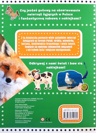 Zwierzęta Polski. Naklejki edukacyjne [KSIĄŻKA]