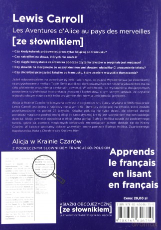 Aventures d'Alice au pays des merveilles - Alicja w Krainie Czarów z podręcznym słownikiem francusko-polskim - Lewis Carroll [KSIĄŻKA]