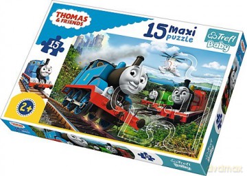 Baby 15 el. maxi - Tomek i Przyjaciele, Pędzące lokomotywy [PUZZLE]
