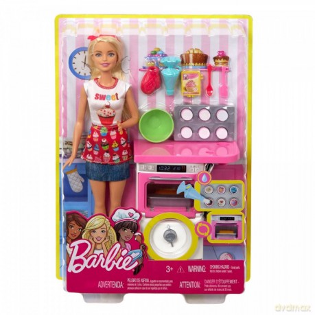 Barbie Domowe wypieki Zestaw do zabawy + Lalka