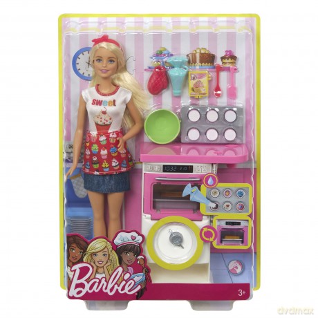 Barbie Domowe wypieki Zestaw do zabawy + Lalka