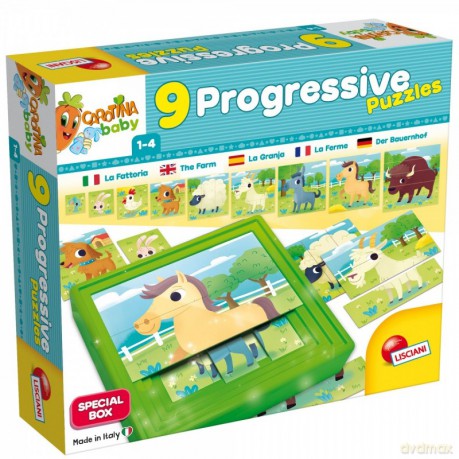 Puzzle progresywne Carotina Baby 9 elementów - Farma [PUZZLE]