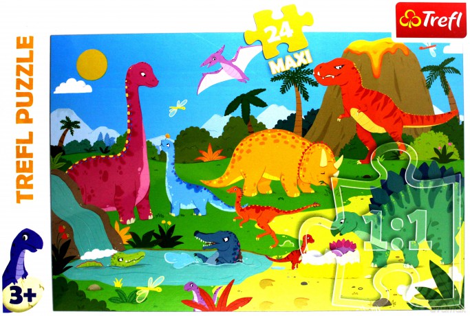 TREFL 24 el. Maxi - W świecie dinozaurów [PUZZLE]