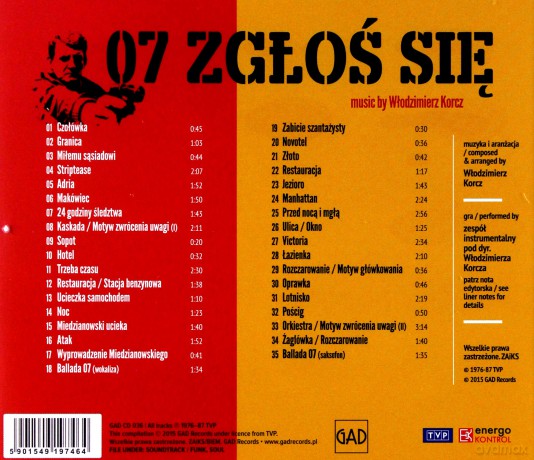 07 Zgłoś się soundtrack (Włodzimierz Korcz) [CD]