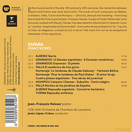 Jean-Francois Heisser: Espana: Albeniz, Falla, Granados, Mompou, Turina [6CD]