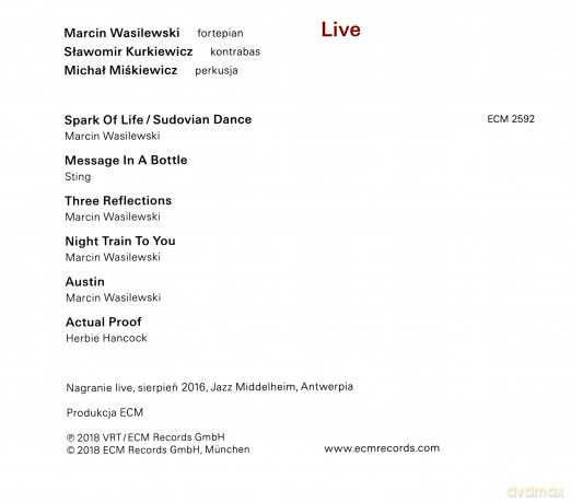 Marcin Wasilewski Trio: Live [CD]