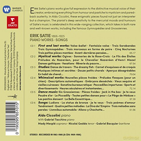 Aldo Ciccolini: Satie: Piano Works [2nd Version], Melodies [6CD]