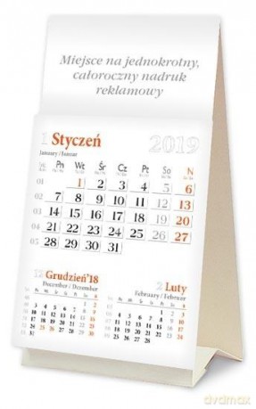 Kalendarz 2019 Biurowy Minitrójdzielny BF6 [KALENDARZ]