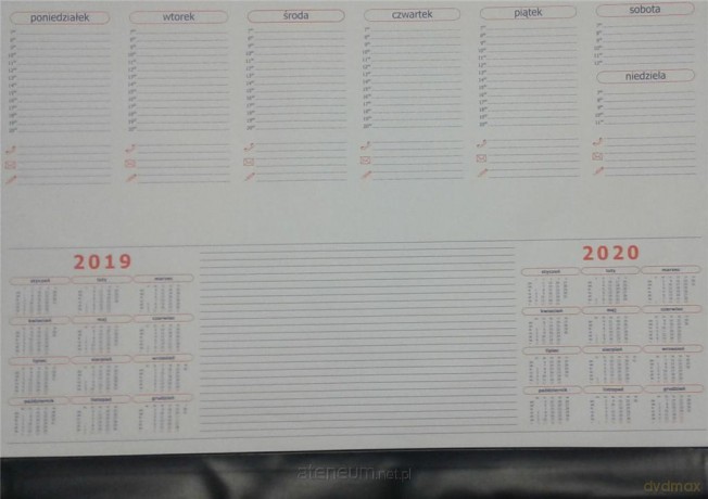 Kalendarz 2019 Biuwar A2 z listwą (30 kart) [KALENDARZ]