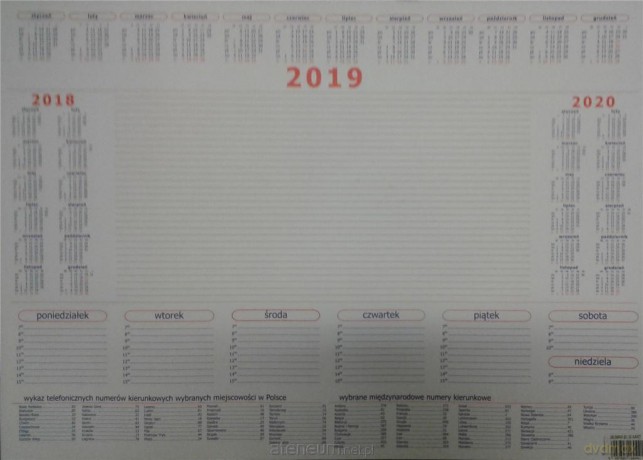 Kalendarz 2019 Biuwar B3 Mały (30 kart) [KALENDARZ]