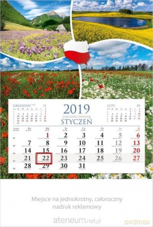 Kalendarz 2019 Jednodzielny Pejzaż KM1 [KALENDARZ]