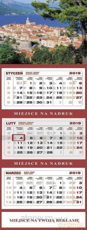 Kalendarz 2019 Ścienny Trójdzielny Korcula [KALENDARZ]