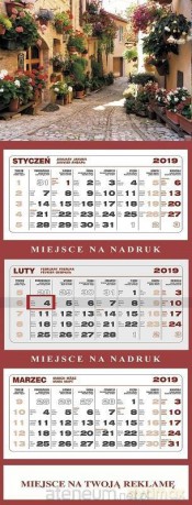 Kalendarz 2019 Ścienny Trójdzielny Toskania [KALENDARZ]