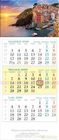 Kalendarz 2019 Trójdzielny Zatoka KT11 [KALENDARZ]