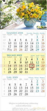 Kalendarz 2019 Trójdzielny Bukiet KT16 [KALENDARZ]