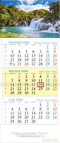 Kalendarz 2019 Trójdzielny Kaskady KT9 [KALENDARZ]