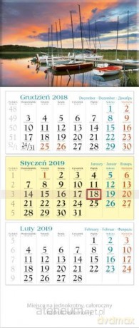 Kalendarz 2019 Trójdzielny Mazury KT5 [KALENDARZ]
