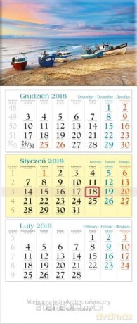 Kalendarz 2019 Trójdzielny Plaża KT2 [KALENDARZ]