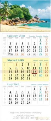 Kalendarz 2019 Trójdzielny Tropiki KT8 [KALENDARZ]