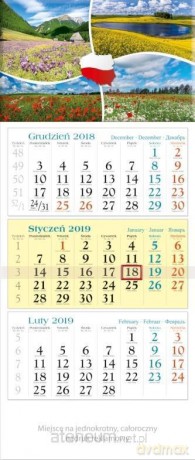 Kalendarz 2019 Trójdzielny Widokówka KT3 [KALENDARZ]