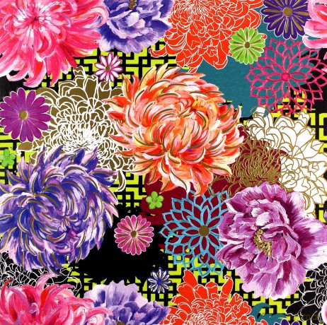Karnet kwadrat z kopertą Asian Floral