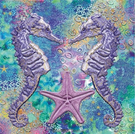 Karnet kwadrat z kopertą DNA Seahorses