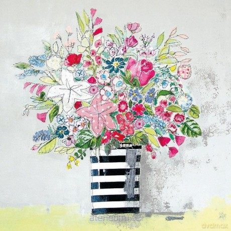 Karnet kwadrat z kopertą Stripy Vase